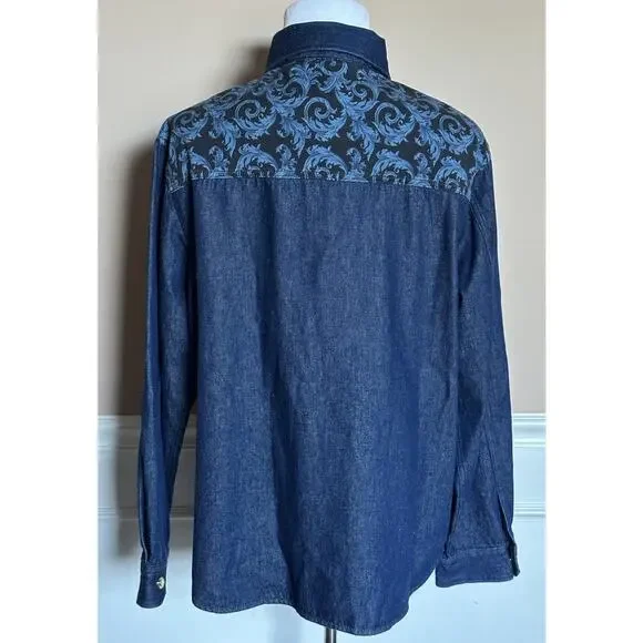Versace Medusa Blouson Denim Stone Wash Jacket Blue 42 US (52) 1016845 NWT $1500